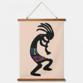 Colorful Southwestern Kokopelli Wandteppich Mit Holzrahmen (Vorderseite)