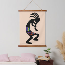 Colorful Southwestern Kokopelli Wandteppich Mit Holzrahmen