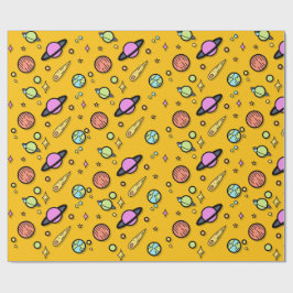 Colorful Space Doodle Wrapping Paper Geschenkpapier