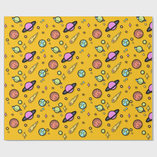 Colorful Space Doodle Wrapping Paper Geschenkpapier
