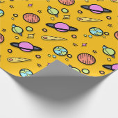 Colorful Space Doodle Wrapping Paper Geschenkpapier (Ecke)