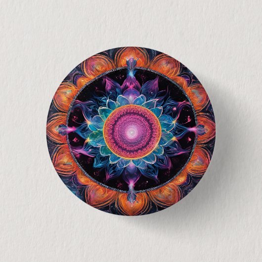 Colorful Space Mandala Button (Vorderseite)