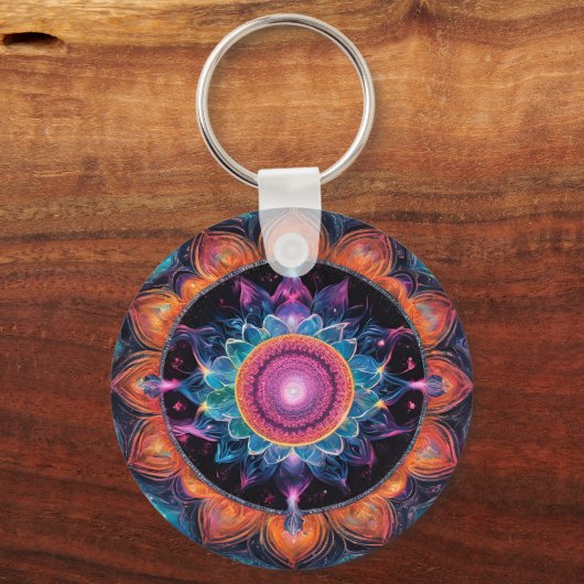 Colorful Space Mandala Schlüsselanhänger (Vorderseite)