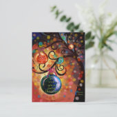 Colorful Sparkling Christmas Tree Art Postkarte (Stehend Vorderseite)