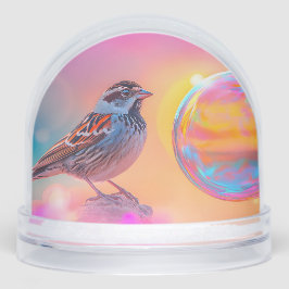 Colorful Sparrow and Rainbow Bubble Schneekugeln