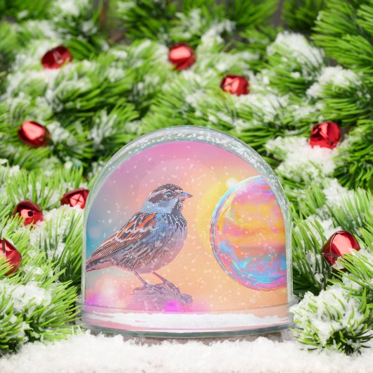Colorful Sparrow and Rainbow Bubble Schneekugeln (Weihnachten)