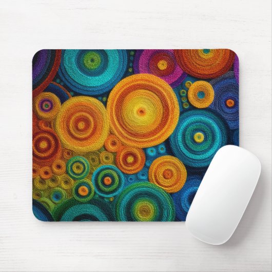 Colorful Spiral Abstract Pattern Geometric Swirl Mousepad (Mit Mouse)