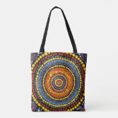 Colorful Spiral Dot Pattern Tote Bag – Vibrant Art Tasche (Rückseite)