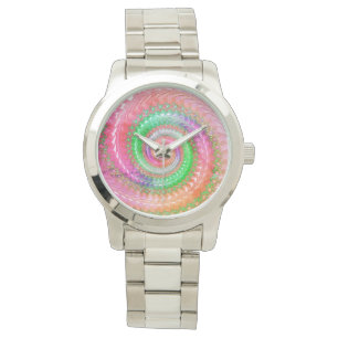 Colorful Spiral Fractal  Armbanduhr