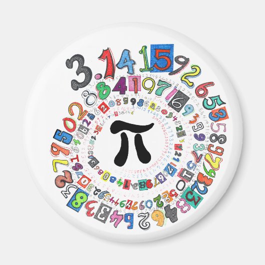 Colorful sPiral of Pi berechnet Magnet (Vorne)
