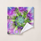 Colorful Spiral Round Shapes Abstract Fractal Art Badhandtuch Set (Waschlappen)