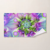 Colorful Spiral Round Shapes Abstract Fractal Art Badhandtuch Set (Handtuch)