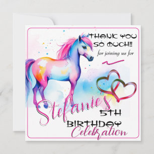 Colorful Spirit Pony 2 Geburtstag Danke Karte