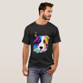 Colorful Splash Border Collie Downer T-Shirt (Vorne ganz)
