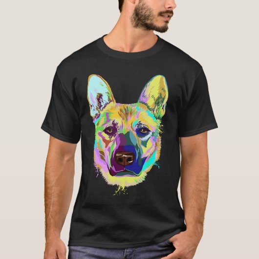 Colorful Splash Carolina Dog T-Shirt (Vorderseite)
