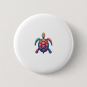 Colorful Splash Eastern Box Turtle (1) Button (Vorderseite)