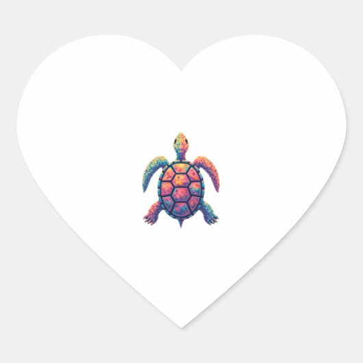 Colorful Splash Eastern Box Turtle (1) Herz-Aufkleber (Vorderseite)