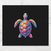 Colorful Splash Eastern Box Turtle (2) Schaumweinetikett (Einzelnes Label)