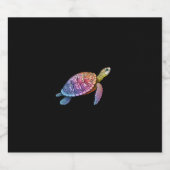 Colorful Splash Eastern Box Turtle (3) Schaumweinetikett (Einzelnes Label)