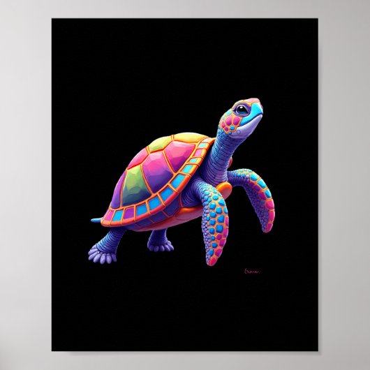 Colorful Splash Eastern Box Turtle (4) Poster (Vorne)