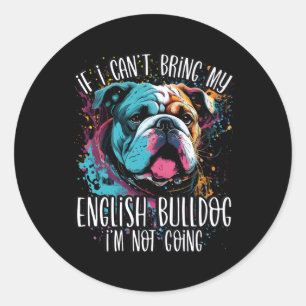 Colorful Splash English Bulldog Mama Vater Portrai Runder Aufkleber