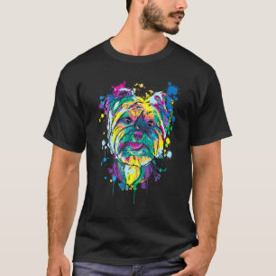 Colorful Splash Yorkshire Terrier Portrait Yorkie T-Shirt