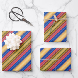Colorful Spring And Summer Fashion Show Stripes Geschenkpapier Set