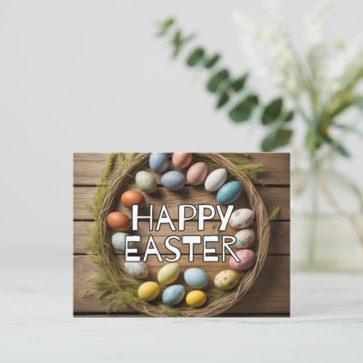 Colorful Spring Easter Egg Collage Postkarte (Stehend Vorderseite)