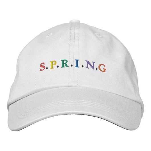 Colorful SPRING Embroidered Baseball Cap Bestickte Baseballkappe (Vorderseite)