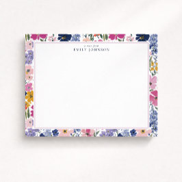 Colorful Spring Floral Border Note Card Einladung