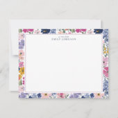 Colorful Spring Floral Border Note Card Einladung (Vorderseite)