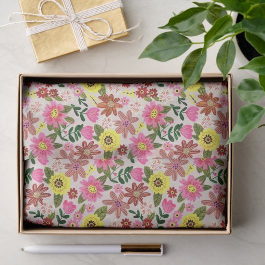 Colorful Spring Floral Garden Gift Wrapping Paper Seidenpapier (Geschenk)