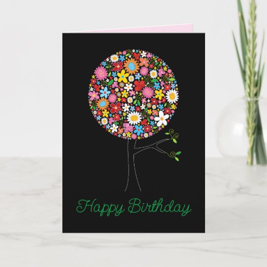 Colorful Spring Flowers Pop Tree Wedding Thank You Einladung (Vorderseite)