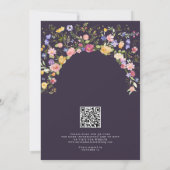 Colorful Spring Wildblume Garden QR Code Hochzeit Einladung (Rückseite)