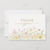 Colorful Spring Wildflower Meadow Garden Wedding Dankeskarte (Vorderseite)