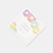 Colorful Sprinkle Donuts Kids Birthday Serviette (Ecke)