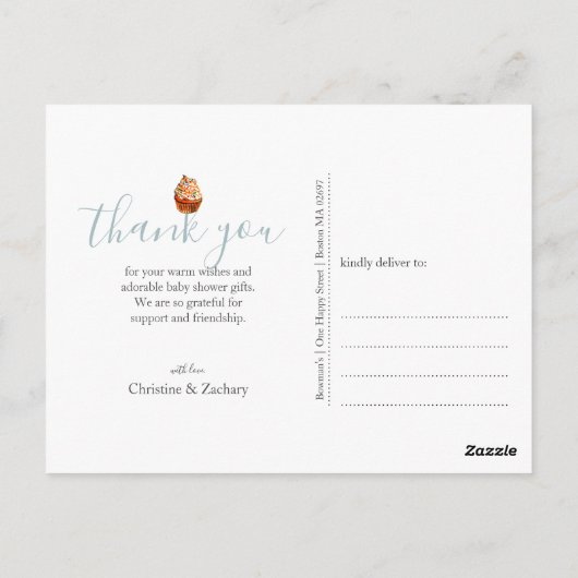 Colorful Sprinkles Baby Sprinkle Danke Postkarte (Rückseite)