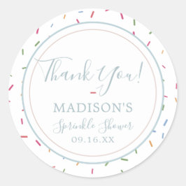 Colorful Sprinkles Baby Sprinkle Danke Runder Aufkleber