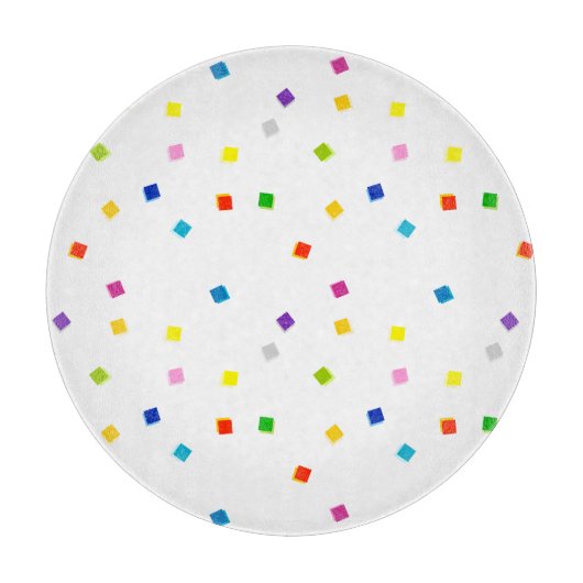 Colorful Square Confetti Cutting Board Schneidebrett (Vorderseite)