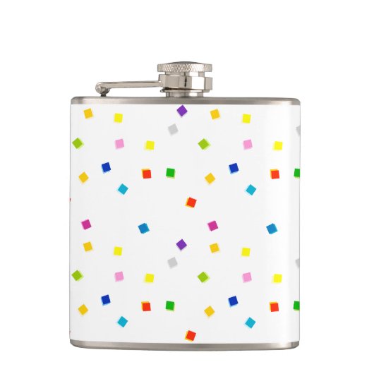 Colorful Square Confetti Flask Flachmann (Vorderseite)