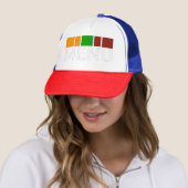 Colorful Squares Menu Text Graphic Truckerkappe (Beispiel)