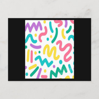 Colorful Squiggles Pattern Postkarte