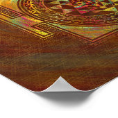 Colorful Sri Yantra / Sri Chakra Poster (Ecke)