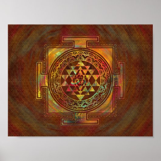 Colorful Sri Yantra / Sri Chakra Poster (Vorne)