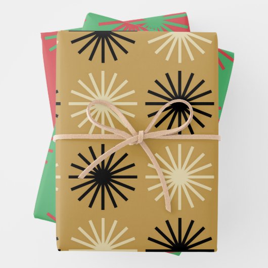 Colorful Starburst Pattern Geschenkpapier Set (Beispiel)