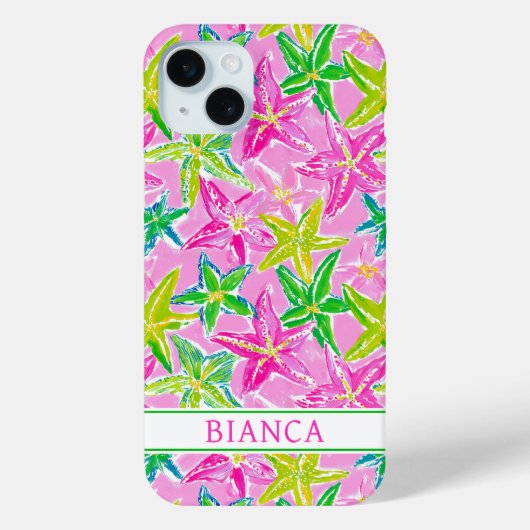 Colorful Starfish Monogrammed Case-Mate iPhone Hülle (Rückseite)