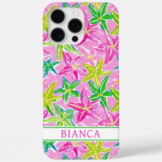 Colorful Starfish Monogrammed Case-Mate iPhone Hülle (Rückseite)