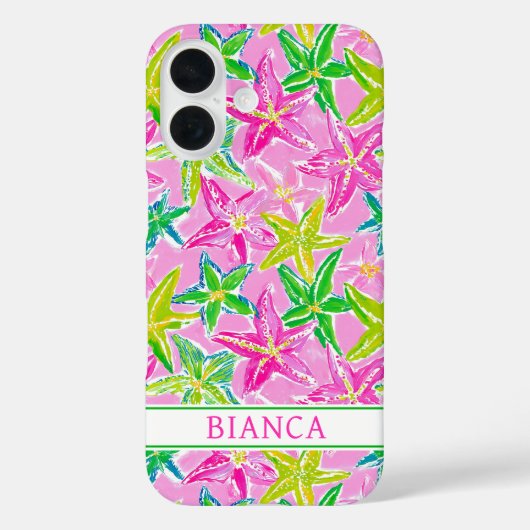 Colorful Starfish Monogrammed Case-Mate iPhone Hülle (Rückseite)