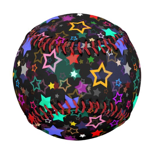 Colorful Stars Black  Baseball (Vorderseite)