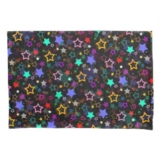 Colorful Stars Black  Kissenbezug